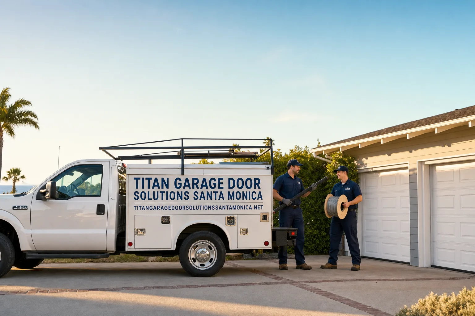Titan Garage Door Solutions Santa Monica service vehicle and crew in Santa Monica, CA